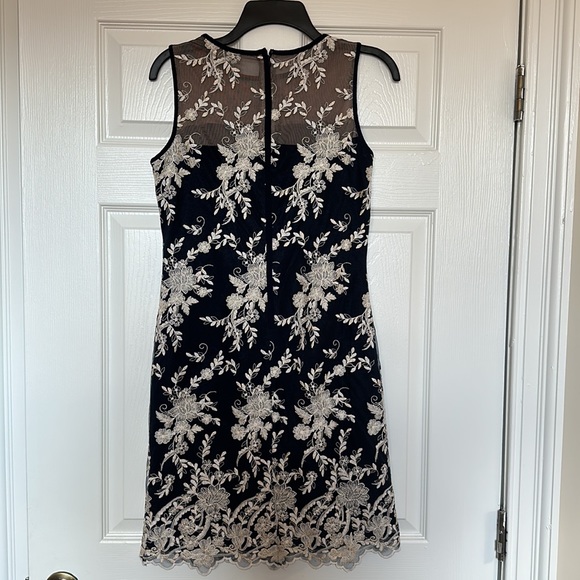 Navy dress with white lace appliqué. Ralph Lauren size 6. Worn once - Picture 2 of 3